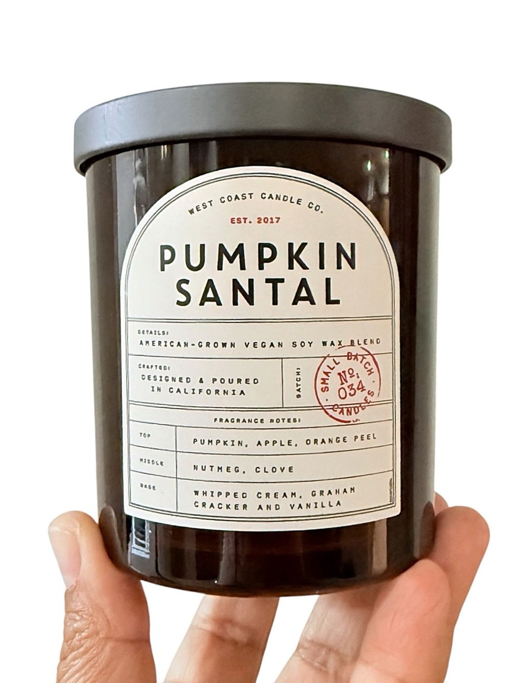 Leoben Company Pumpkin Santal No. 034 Luxury Scented Candle - Black